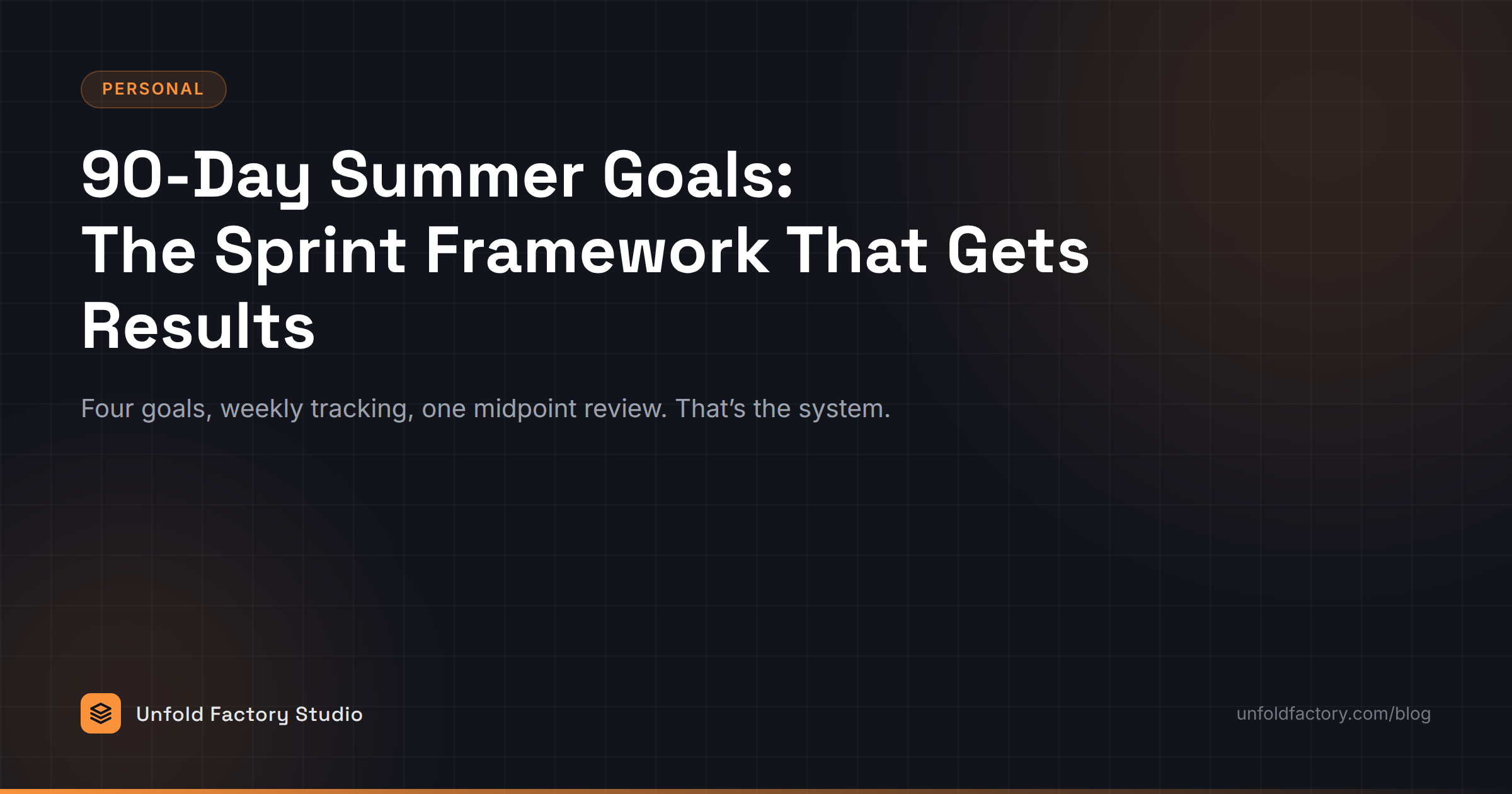90-Day Summer Goals: The Sprint Framework That Actually Gets Results