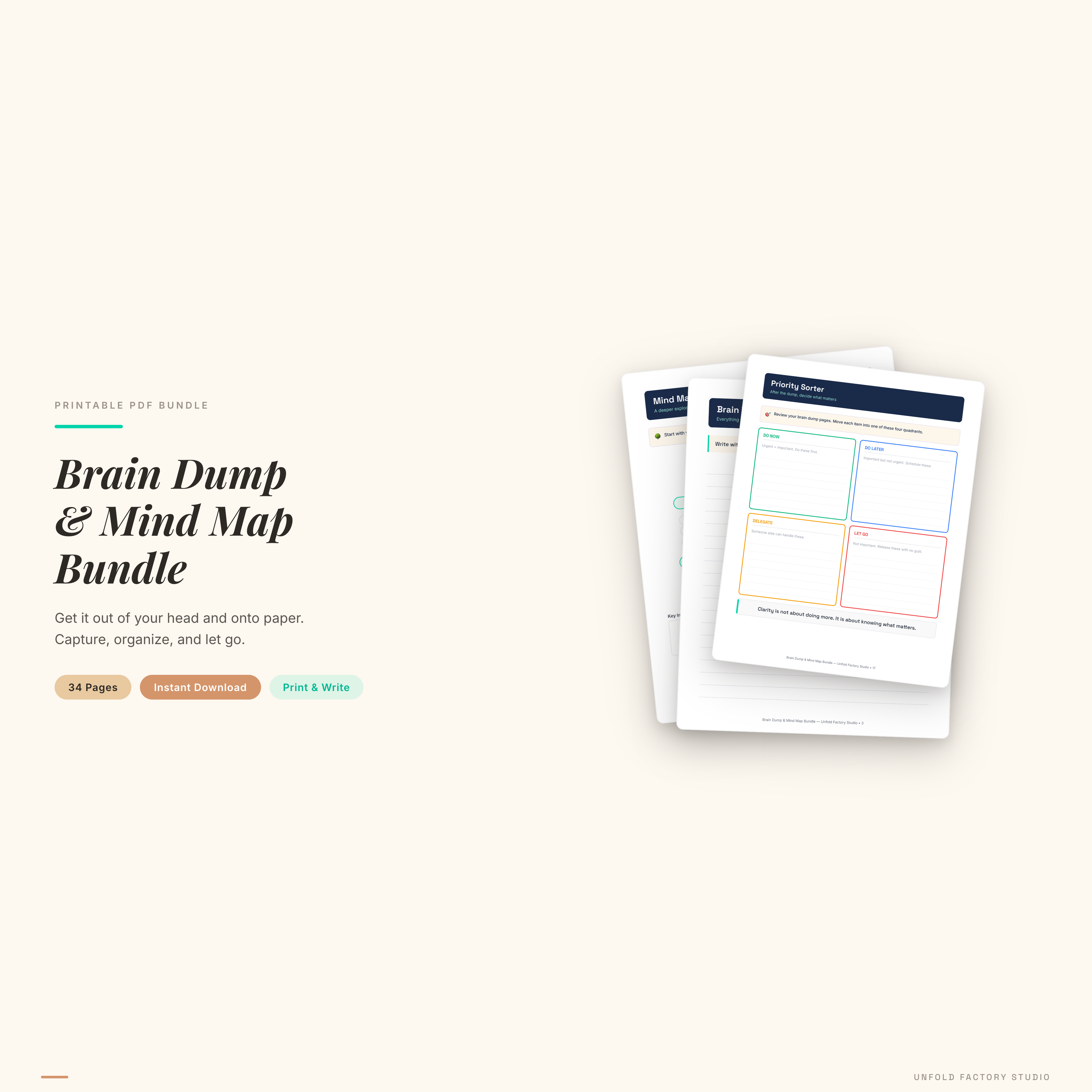 Brain Dump & Mind Map Bundle