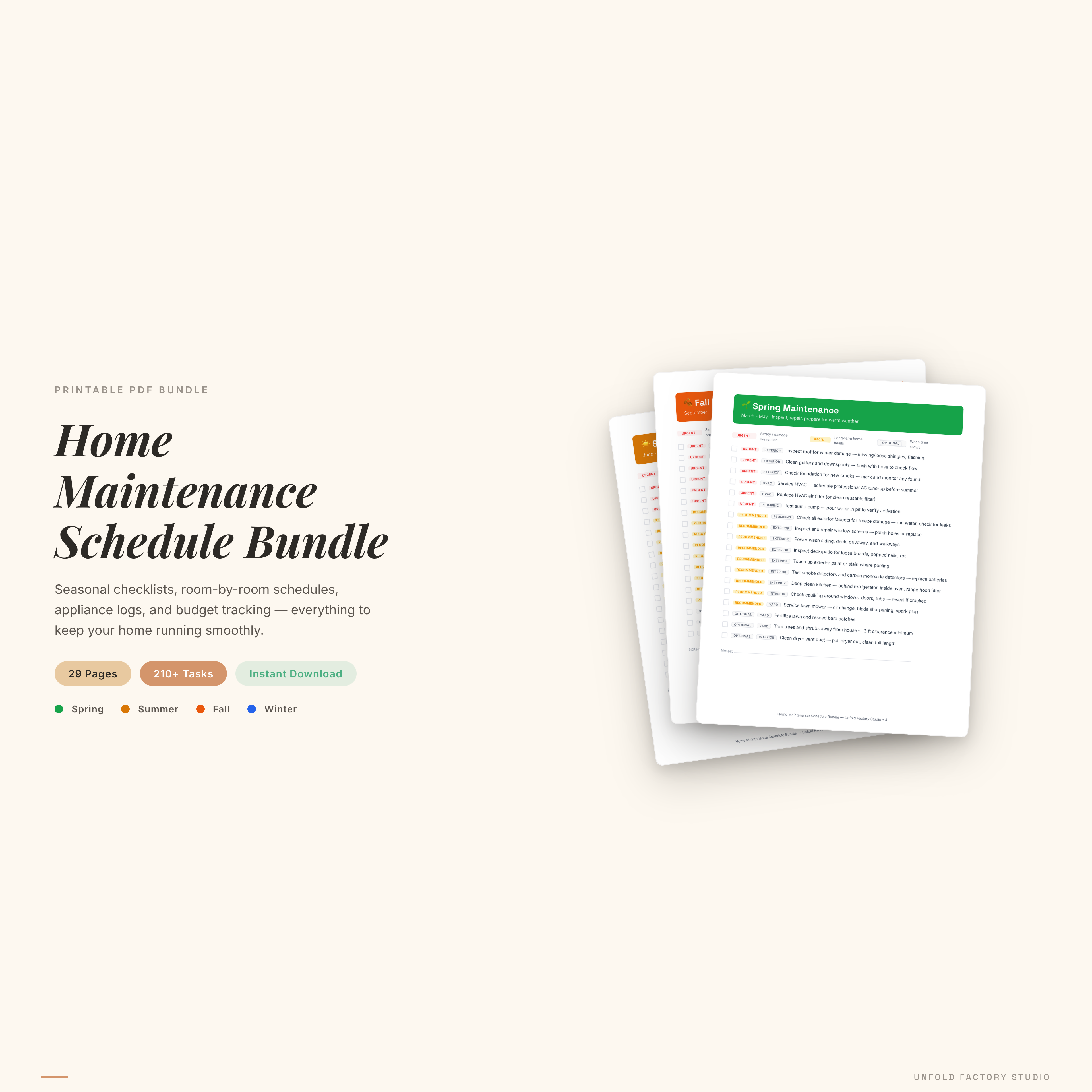 Home Maintenance Schedule Bundle