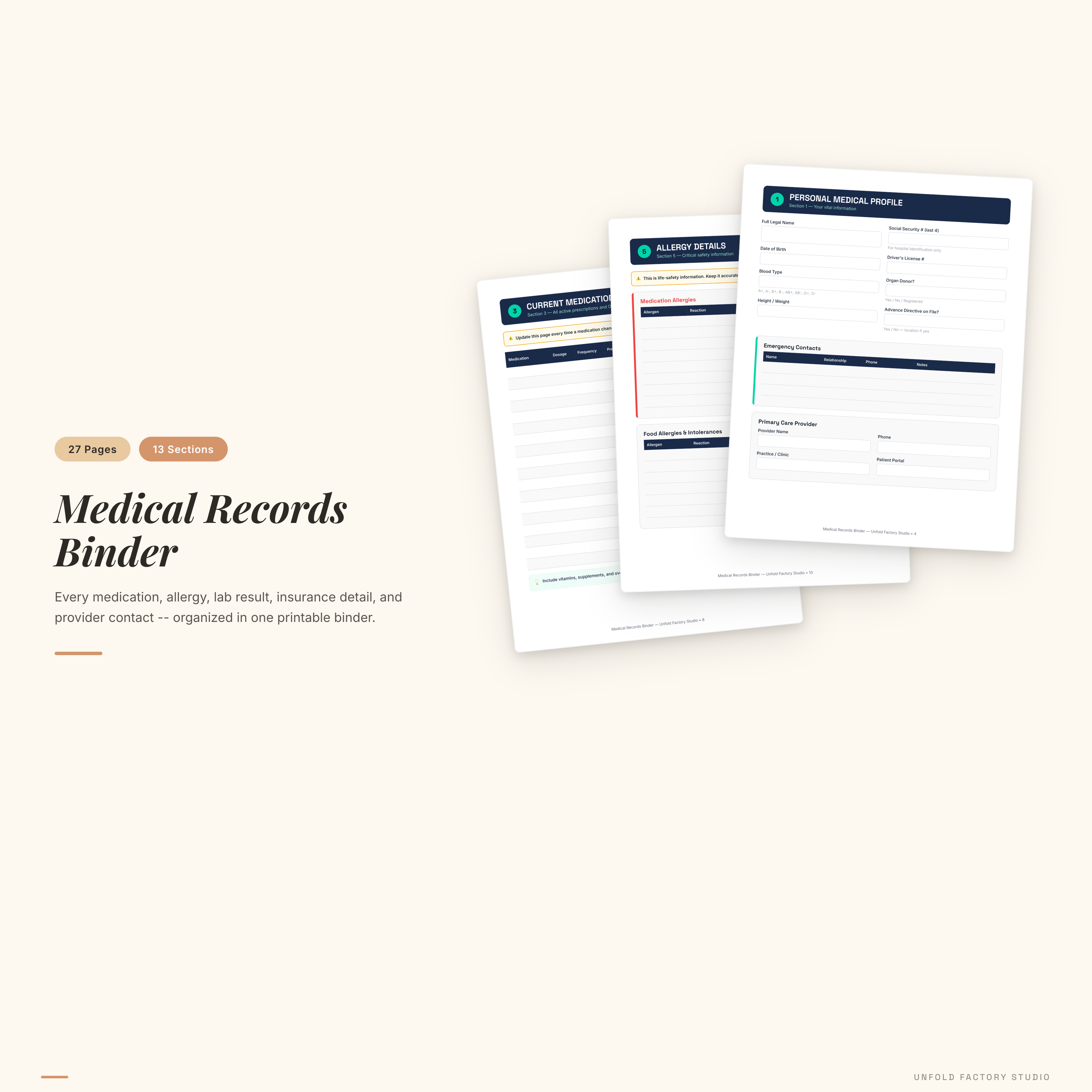 Medical Records Binder