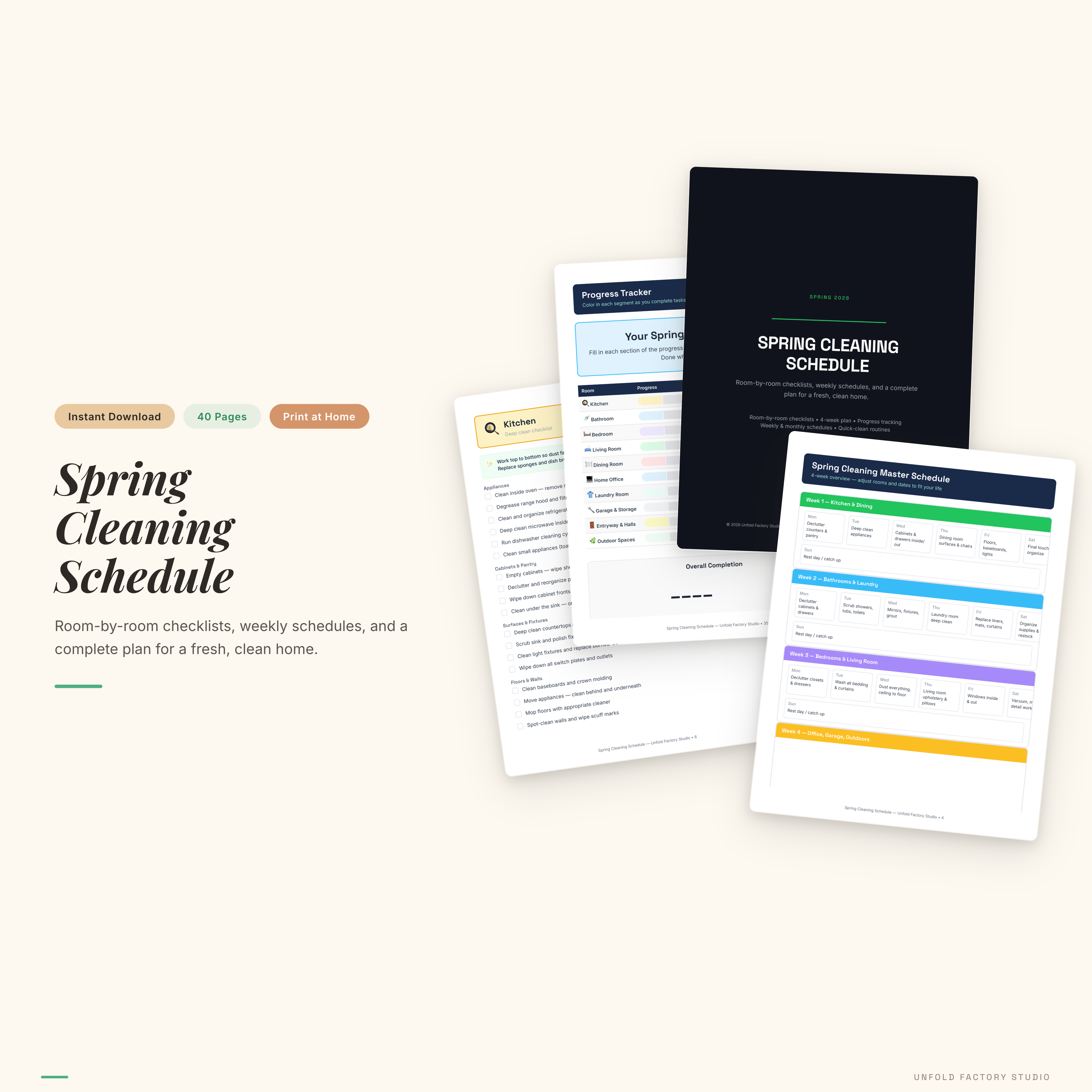 Spring Cleaning Schedule Bundle