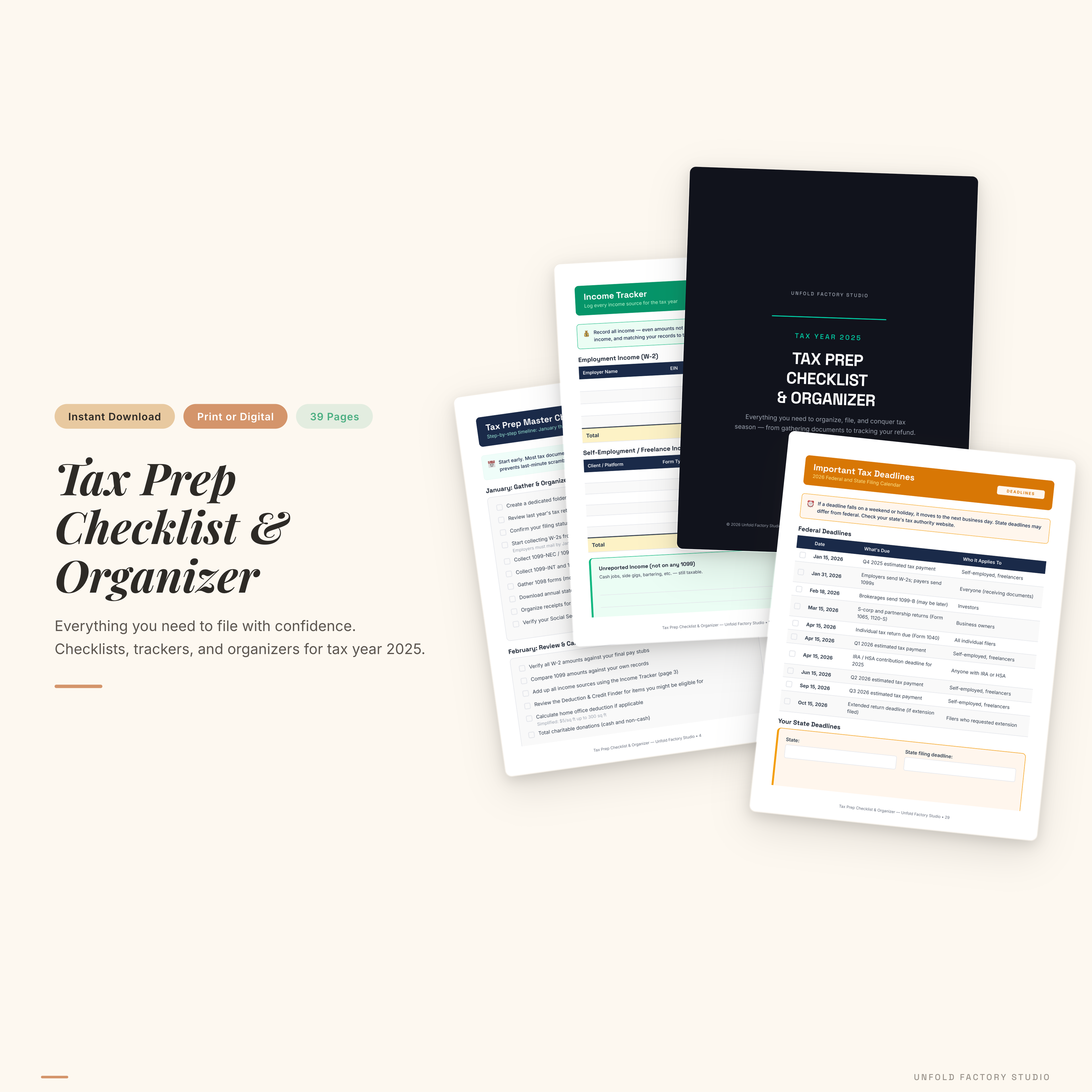 Tax Prep Checklist & Organizer