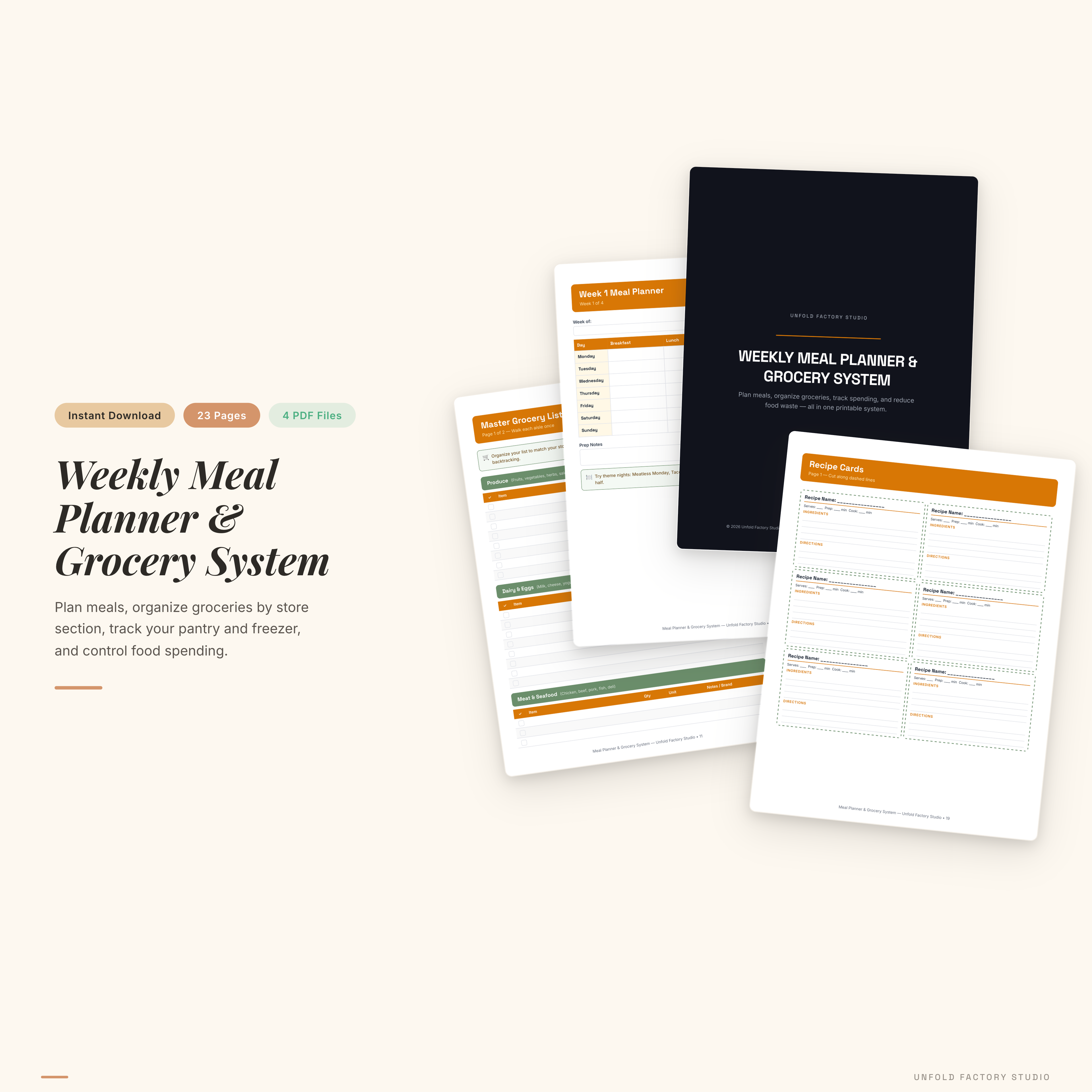 Weekly Meal Planner & Grocery System