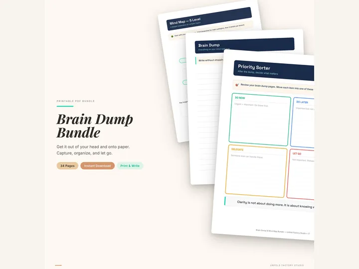 Brain Dump & Mind Map Bundle