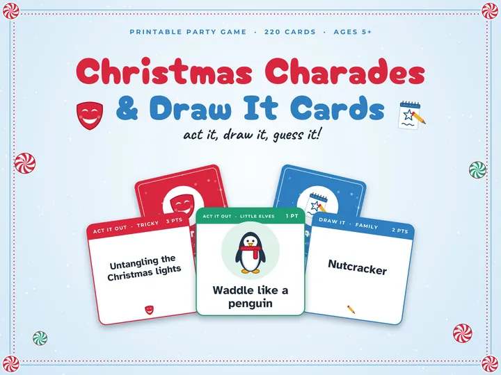 Christmas Charades & Draw It Cards