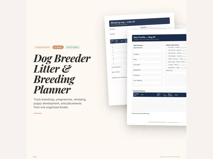 Dog Breeder Planner