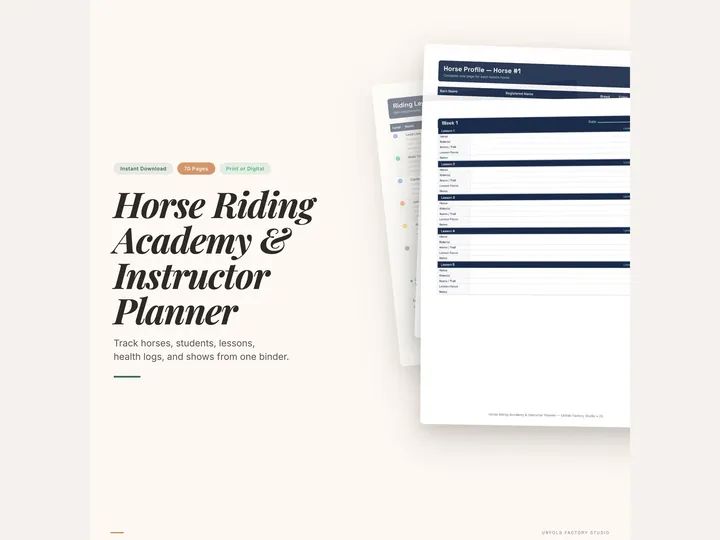 Equestrian Instructor Planner