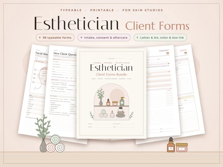 Esthetician Client Forms Bundle