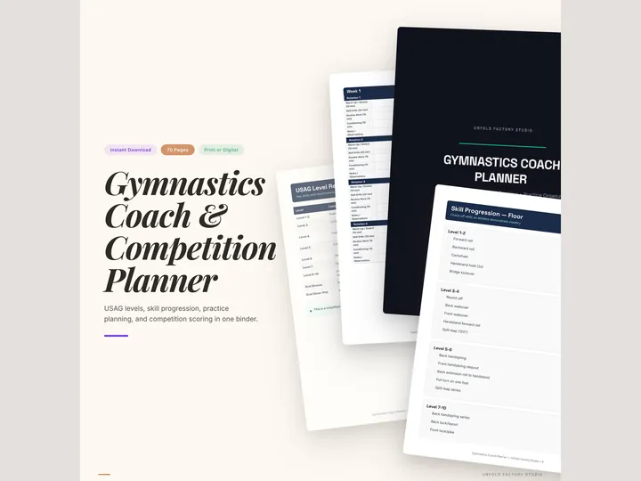 Gymnastics Coach Planner