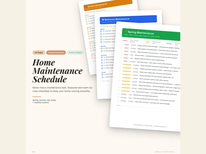 Home Maintenance Schedule Bundle