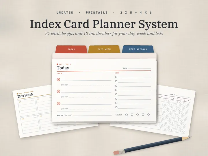 Index Card Planner System