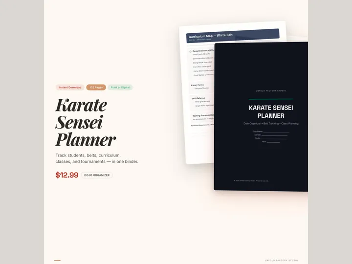 Karate Instructor Planner