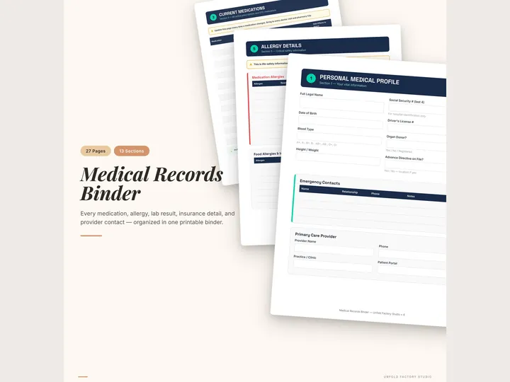 Medical Records Binder
