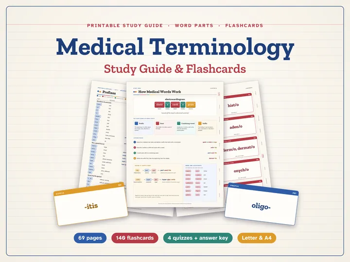 Medical Terminology Study Guide & Flashcards