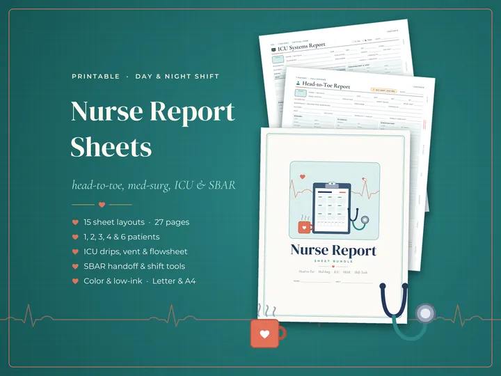 Nurse Report Sheet Bundle