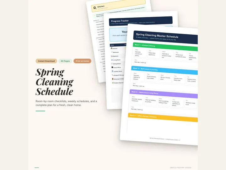 Spring Cleaning Schedule Bundle