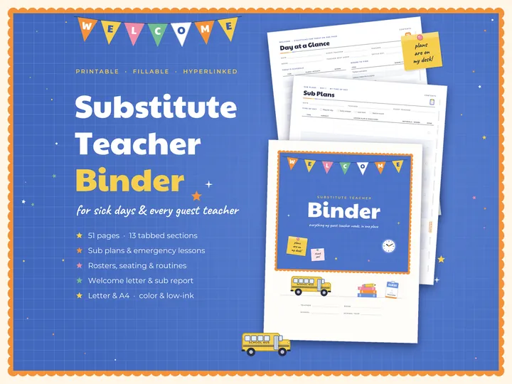 Substitute Teacher Binder