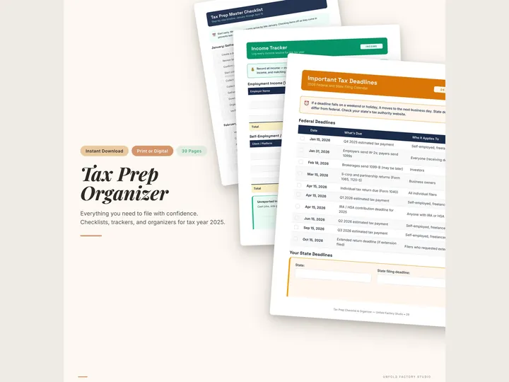 Tax Prep Checklist & Organizer