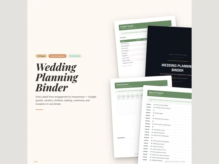 Wedding Planning Binder